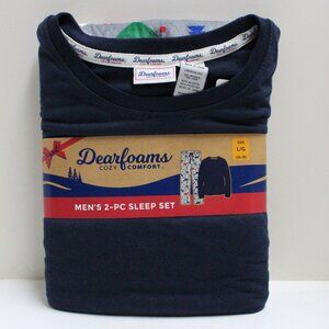 NWT Men's 2 Piece Large (36-38) Dearfoams Long Sleeve Tee and Pants Sleep Set